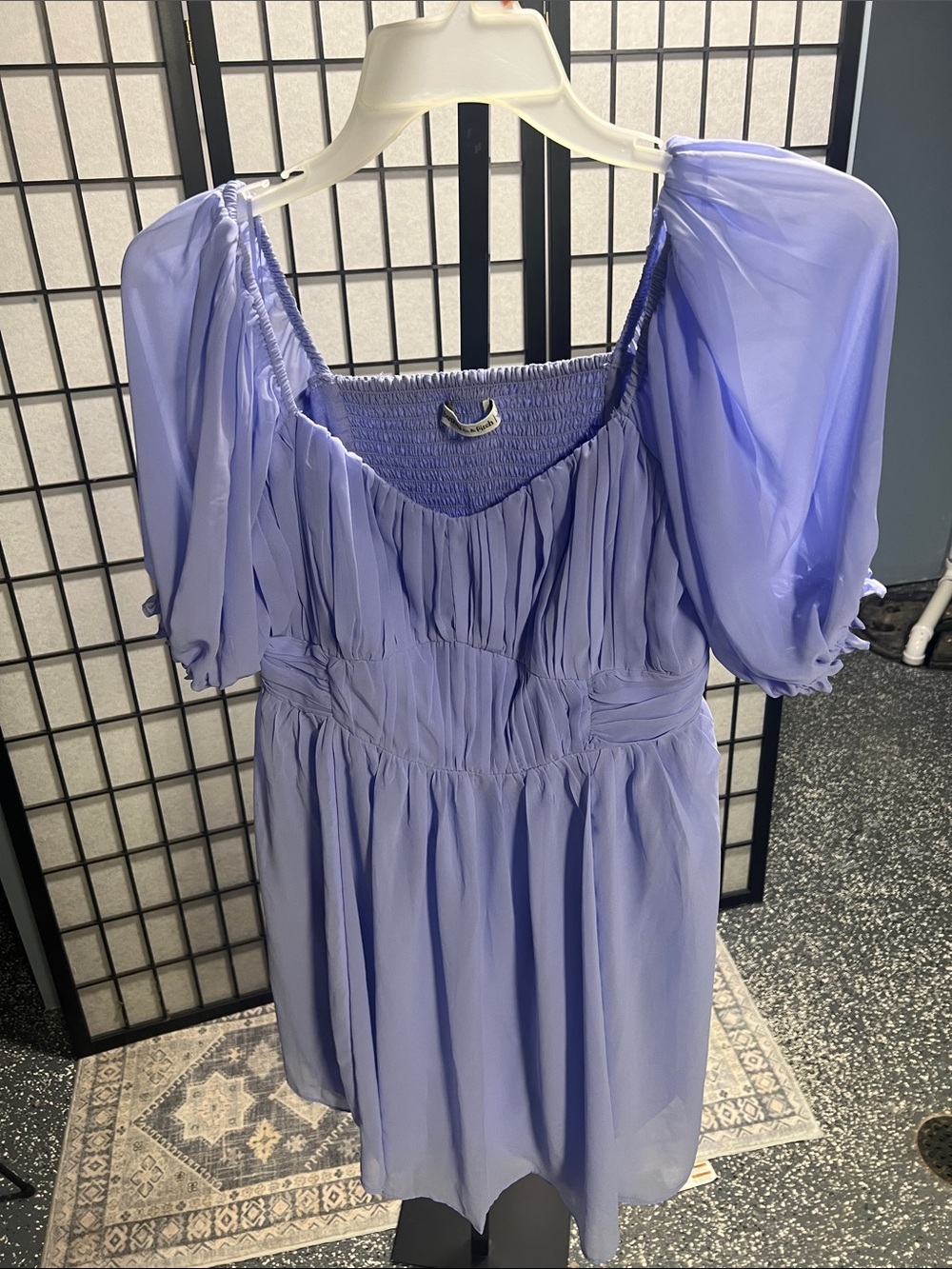 Abercrombie & Fitch Lilac Smocked Bodice Mini Dress